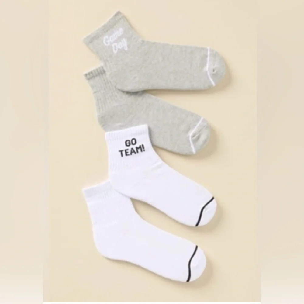 NWT Daily Practice by Anthropologie Game Day Crew Socks Set of 2